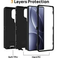 thumbnail image 3 of czcpp-for Samsung Galaxy S25 Ultra Protective Case, Heavy Duty [Shockproof] [Dropproof] [Dustproof] Phone Case 3-Layer Rugged Hard Cover, Black, 3 of 4