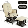 thumbnail image 2 of Gymax Baby Nursery Relax Rocker Rocking Chair Glider & Ottoman Set w/ Cushion Beige, 2 of 10