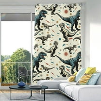 Dinosaur and Lightning Blackout Curtains W82 x L42 1 Panel Window Curtain for Bedroom Living Room