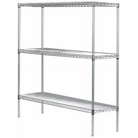 

21 Deep x 72 Wide x 63 High 3 Tier Chrome Starter Shelving Unit