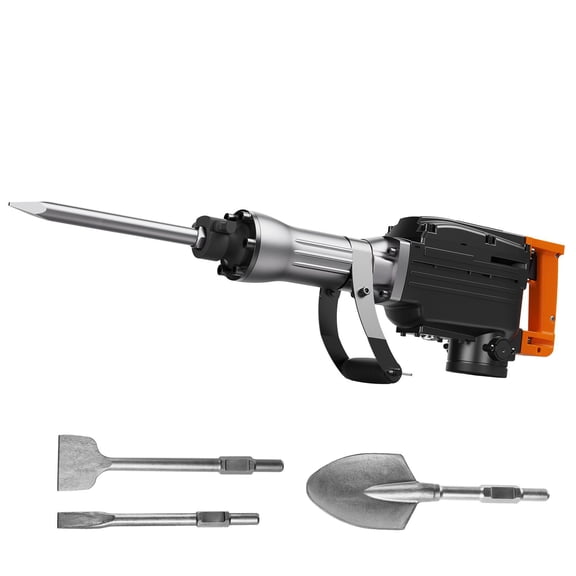 Heavy Duty Electric Demolition Jack Hammer, 2200W Concrete Breaker with 4 Chisel Bits and Case, 1350 BPM Power Tool