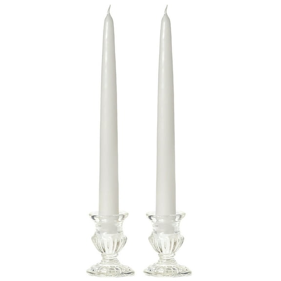 6 Pairs Taper Candles Unscented 12 Inch White Tapers .88 in. diameter x 12 in. tall