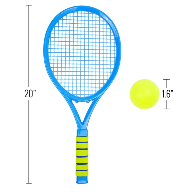 Set Tennis Interattivo Bluesky Per Bambini - 2 Racchette E 2 Palline In Schiuma, Per Esterno, Età 3+, Dimensioni Racchetta 25 Cm