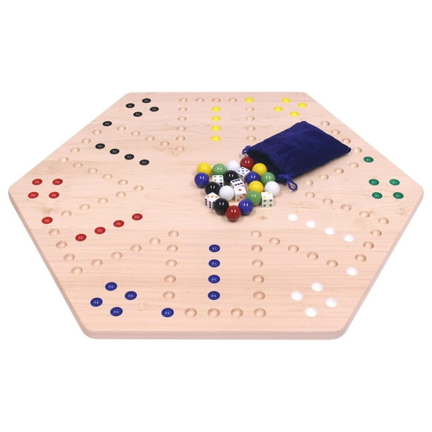 Juego de mesa de juego Wahoo Marble AmishToyBox.com, madera maciza de arce