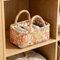 thumbnail image 6 of Quilted Floral Fabric Storage Basket, Decorative Organizer Bin with Handles, Vintage Print Basket for Home, Closet & Laundry, 6 of 6