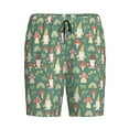 thumbnail image 4 of Naloa Mushrooms Gnome Men's Short Pajama Pants, Lounge Comfort Shorts with Elasticized Waistband and Side Pockets - Large, 4 of 9