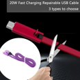 thumbnail image 4 of Cable USB renovable Cable USB Reutilizable De Fecha 1,5 M Reciclaje De Datos Cable De Sincronización USB Tipo C Morado USB tipo C púrpura Magideal Cable USB renovable, 4 of 6
