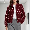 thumbnail image 2 of Enjoytime Polka Dots Jackets for Women Long Sleeve Zip Up Lightweight Coat Fall Plus Size Fashion Work Casual Outerwear, 2 of 7