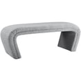 thumbnail image 4 of Meridian Furniture Odelia Grey Boucle Fabric Bench, 4 of 10