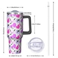 thumbnail image 2 of Modern 40oz Tumbler– Stainless Steel Insulated Tumbler with Handle and Straw, Large Capacity Travel Cup for Hot & Cold Drinks, 2 of 7