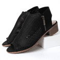 thumbnail image 7 of J. Adams Booties for Women - Comfortable Peep Toe Low Block Heel Tracy Bootie - Perforated Design with Zipper Closure, 7 of 7
