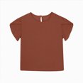 thumbnail image 5 of Kaprioy Girls T Shirts Girls' T Shirts Girls' Summer T Shirts Crewneck Petal Wavy Sleeves Crew Neck Short Sleeve Cute Casual Plain Tops, 5 of 6