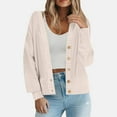 thumbnail image 2 of larppty Women's Cardigan Open Front Oversized Button V Neck Loose Soft Knit Sweater (Beige, XL), 2 of 4