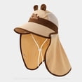 thumbnail image 3 of Kids UPF50+ Sun Hat With Neck Flap Adjustable Chin Strap Fisherman Cap for 1-4 Years Toddler Beach Outdoor, 3 of 3