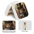 thumbnail image 5 of Retro Cat Travel Portable Square Jewelry Box Organizer for Girls and Women - Rings Earrings Necklaces Bracelets Storage Display Case, 5 of 7