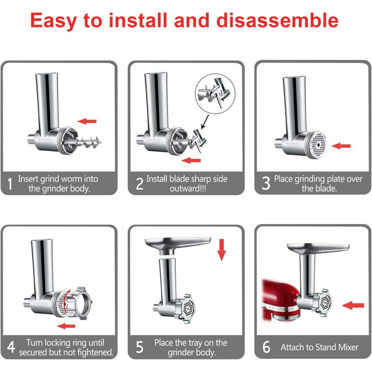 Durable Meat Grinder Attachment For Kitchenaid Stand Mixer - Includes 3 Sausage  Stuffer Accessories - Perfect For Homemade Sausage And Meat Grinding - Temu  United Arab Emirates