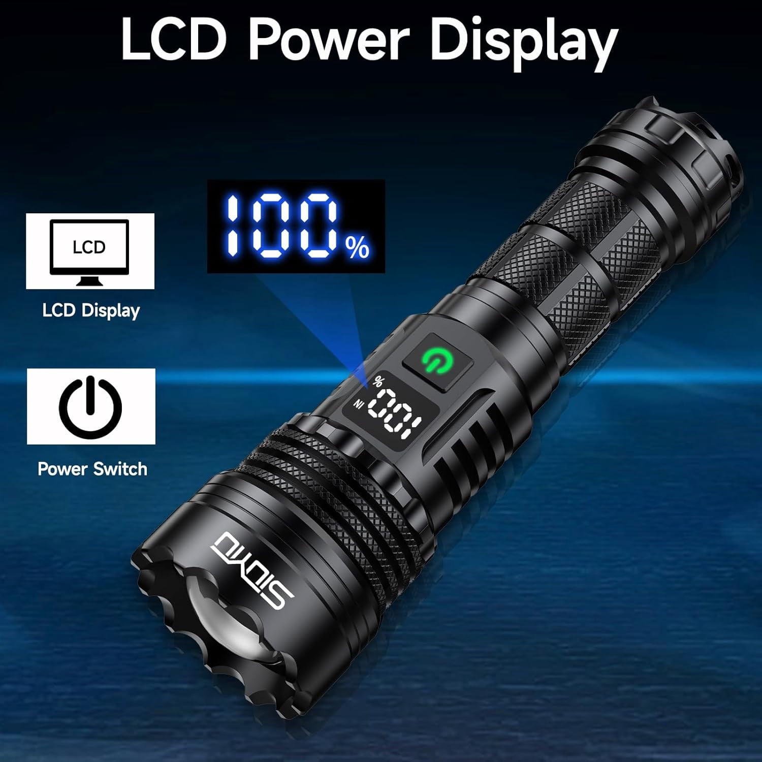 Genwiss Rechargeable Waterproof Flashlight 1500 Lumens for Travel, Camping, Emergency