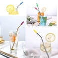 thumbnail image 2 of HOMEIORA 8 Pack Reusable Silicone Straw Tips, Stainless Straw Tips, Color Food Grade Straws Tips Covers Fit for 0.25" Wide Stainless Steel Straws And Glass Straws, 2 of 6
