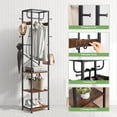 thumbnail image 6 of Freestanding Coat Rack with 3 Shelves and 12 Hooks, Industrial Style Organizer for Entryway, Bedroom, Office, 6 of 8