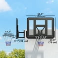 thumbnail image 2 of Soozier Wall Mounted Basketball Hoop Kit, 43.3" Shatterproof Backboard with Spring-Loaded Steel Rim and Tear-Proof Net, Black Indoor/Outdoor Goal for Garage, Gym, or Backyard, 2 of 7