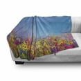thumbnail image 3 of Floral Soft Flannel Fleece Throw Blanket, Abstract Spring Daisy Meadow Flowers Colorful Arrangement Pattern, Cozy Plush for Indoor and Outdoor Use, 50" x 70", Deep Sky Blue Multicolor, by Ambesonne, 3 of 6