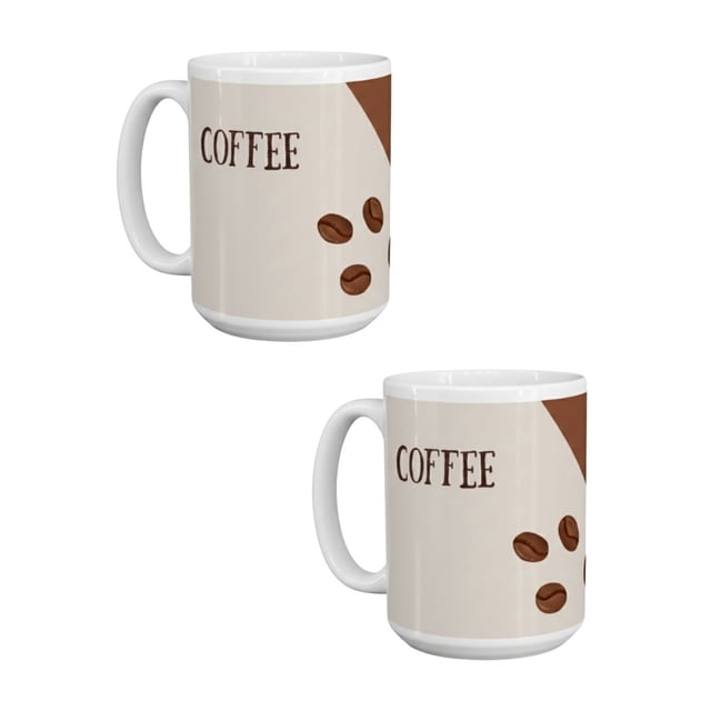 Duo de tazas de cerámica 445 ml diseño coffee minimalista