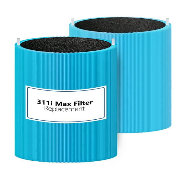 Blue Pure 311i Max AllergenBlock Replacement Filter Compatible with Blueair Blue Pure 311i Max Air Purifier, Activated Carbon Filter,2 Pack