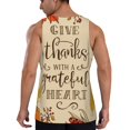 thumbnail image 3 of Gaeub Thanksgiving With A Grateful Heart Men's Athletic Tank Top, Workout Sleeveless Shirts, Running Tank Tops for Gym, Running, Training - Medium, 3 of 9