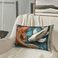 thumbnail image 5 of Naloa Colorful Koi Fish Art Pillowcase, Throw Pillowcase, Wrinkle-Free, Stain-Resistant with Hidden Zipper for Bedroom Sofa-16"x24", 5 of 6