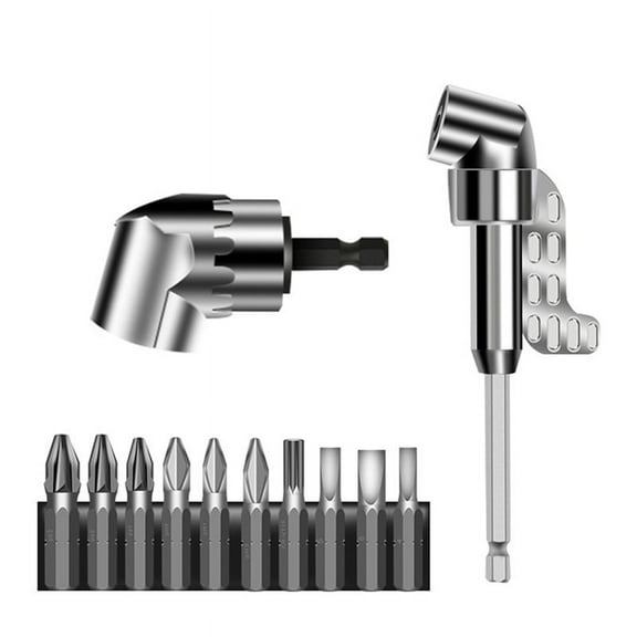 Upgraded 105 Degree Right Angle Drill Adapter Kit with Multifunction Bend Screwdriver for Tight Spaces (2.5in and 5.5in)