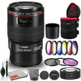 thumbnail image 1 of Canon EF 100mm f/2.8L Macro IS USM Lens Bundle with Cleaning Kit, Filter Kits, and Padded Lens Case (Intl Model)(International Model), 1 of 8