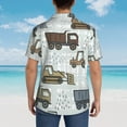 thumbnail image 6 of Haiem Tractor and Dumper Printed Hawaiian Shirt for Men - Men’s Casual Beach Summer Shirts - Stretch Fabric with Modern Fit-3X-Large, 6 of 9