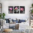thumbnail image 6 of Canvas Wall Art for living room bathroom Wall Decor for bedroom kitchen artwork Canvas Prints green plant flowers painting 12" x 16" 3 Pieces Modern framed office Home decorations family picture, 6 of 6