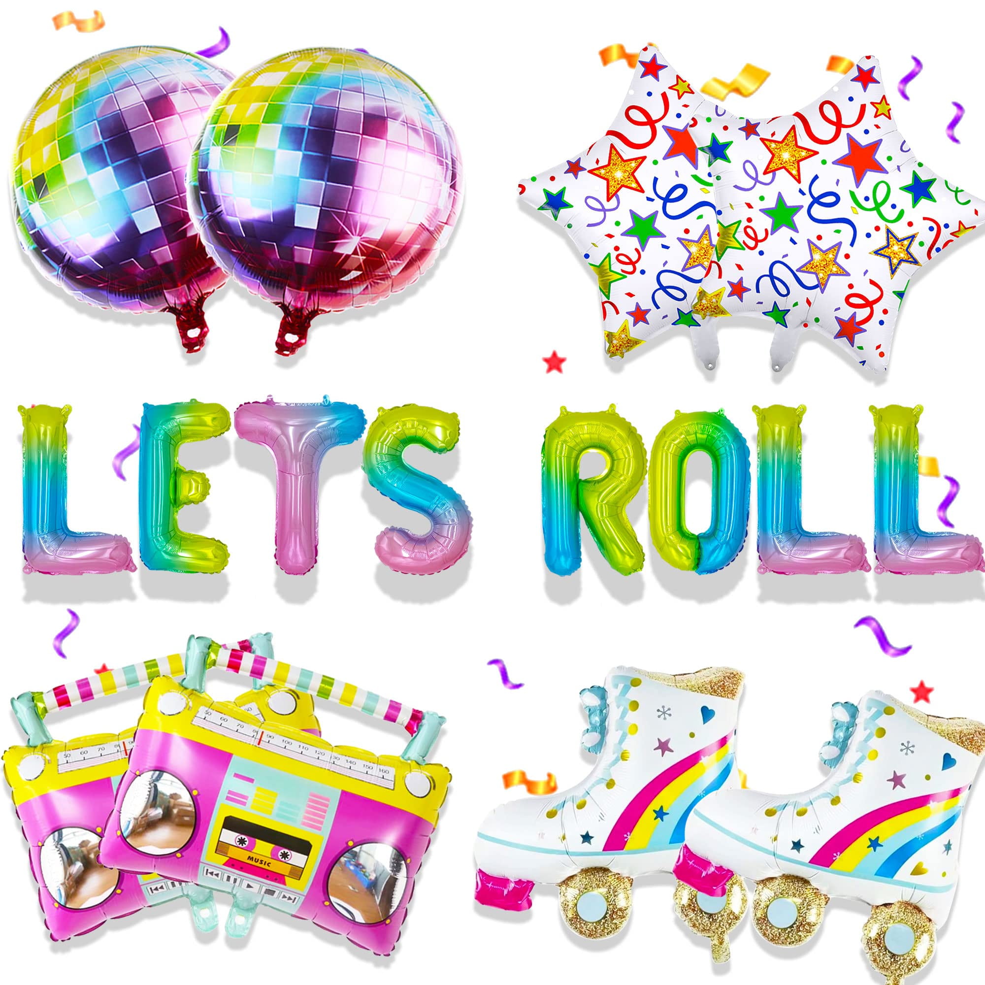 LaVenty Lets Roll Skate Party Supplies Lets Roll Skate Party Decoration