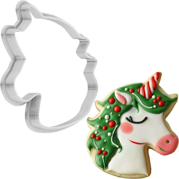 Christmas Unicorn Cookie Cutter 4 Inch Made in USA by WONDERTORY