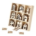 thumbnail image 3 of NUOLUX 45pcs House-shaped Wood Chips Wood Slices DIY Crafts Hollow Out Wooden Decorations Wood Small House Cutouts, 3 of 6