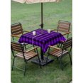 thumbnail image 5 of Outdoor Tablecloth with Umbrella Hole, Black Purple Plaid Spillproof Waterproof Outdoor Table Cover, Farmhouse Simple Buffalo Checked Patio Tablecloths for Party/Garden/Picnic, Square 60"x60", 5 of 9