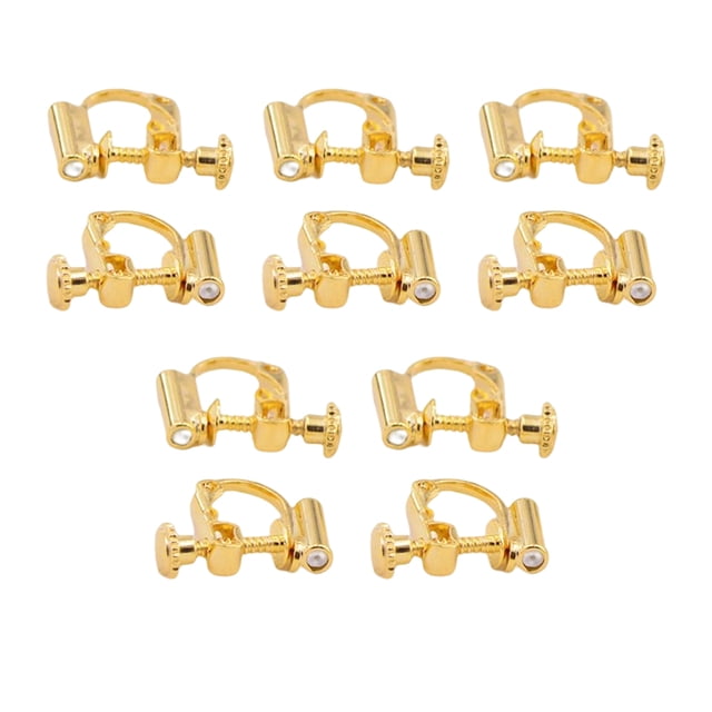 ZLight 10pcs Ear Clip Converters Earring Accessories Screw/Lever Non-Pierced Handmade with Loop Plastic Pads Findings Type5 1Set