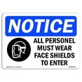 thumbnail image 1 of SignMission OS-NS-A-1824-L-10123 18 x 24 in. OSHA Notice Sign - All Personnel Must Wear Face, 1 of 1