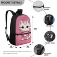 thumbnail image 3 of Jeiento Cute Cat Backpack for Girls 6-8 8-10 Kids Backpack with Lunch Box 4-IN-1 Set Cute School Bag for Elementary Kindergarten Preschool 17 Inch Child Bookbag Satchel Pink, 3 of 7