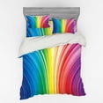 thumbnail image 2 of Ambesonne Modern Bedding Set 3 Pcs, Psychedelic Stripes, Twin, Magenta Blue, 2 of 3