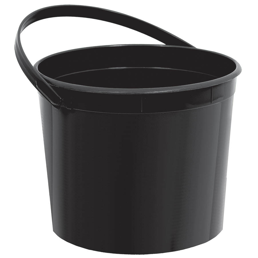 Amscan Plain Birthday Party Favor Bucket, 6", Black