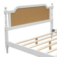 thumbnail image 6 of MODERNLUXE King Size Rattan Bed Frame with Rattan Headboard and Wood Slats, Easy Assembly,Antique White, 6 of 7