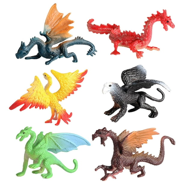 6 / Set Simución Modelo de Dinosaurio de Acción Prehistóricos Decoración de Escritorio Favores Colección Zulema Figura animales dinosaurios