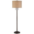 thumbnail image 2 of Possini Euro Design Garth Modern Floor Lamp Standing 63 1/2" Tall Oil Rubbed Bronze Burlap Fabric Drum Shade for Living Room Bedroom Office House Home, 2 of 7
