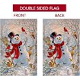 thumbnail image 4 of Winter Snowman House Flag 28 x 40 Vertical Double Sided Christmas Deer Cardinal Bird Holiday Outside Decorations Burlap Yard Flag BW727-40, 4 of 6