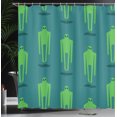 thumbnail image 3 of Ambesonne Alien Shower Curtain, Floating Extraterrestrials, 69"Wx70"L, Fern Green and Petrol Blue, 3 of 4