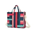 thumbnail image 7 of FORMRS Womens Corduroy Tote Bag Crossbody Shoulder Handbag with Pocket, Navy Blue Stripes, 7 of 7