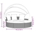 thumbnail image 4 of vidaXL Outdoor Lounge Bed with Canopy and Cushions Grey Poly Rattan, 4 of 5