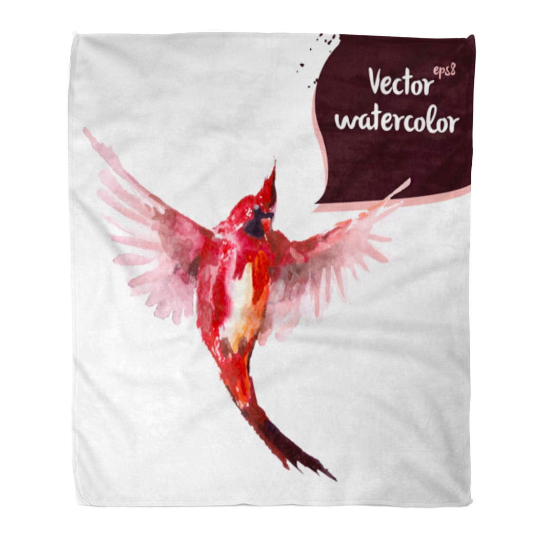 Hatiart Flannel Throw Blanket Colorful Cute Red Cardinal Watercolor Bird Drawing Paint Beautiful Soft For Bed Sofa And Couch 50x60 Inches Walmart Canada